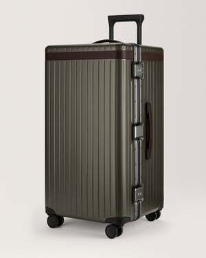 Carl Friedrik Trunk Hybrid Suitcase 90L Dark Olive/Chocolate NEW Authentic